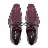 Mezlan Anderson Burgundy Genuine Crocodile Lace-Up